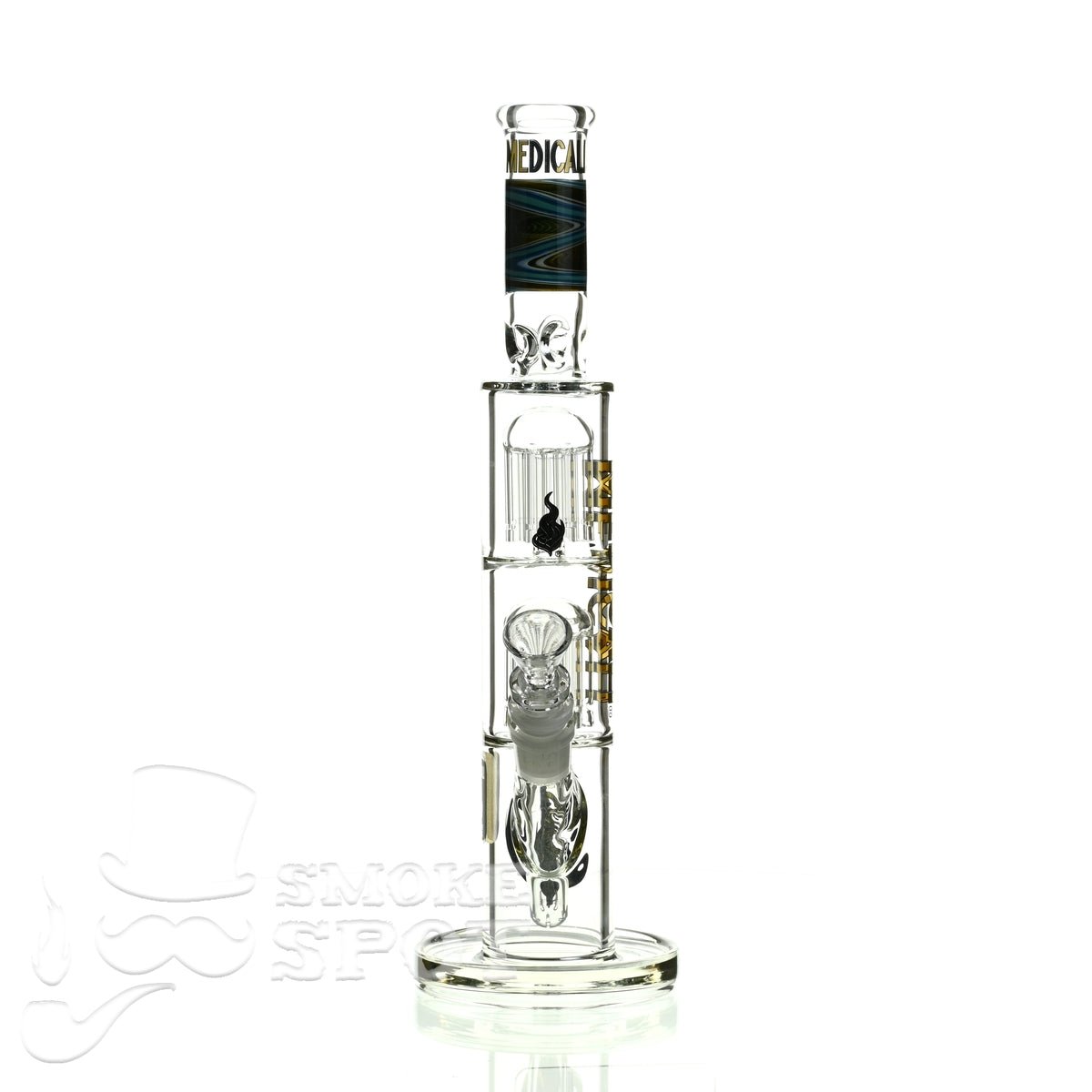 Medicali glass reversal 13 inch double stack 8 tree straight - Smoke Spot Smoke Shop