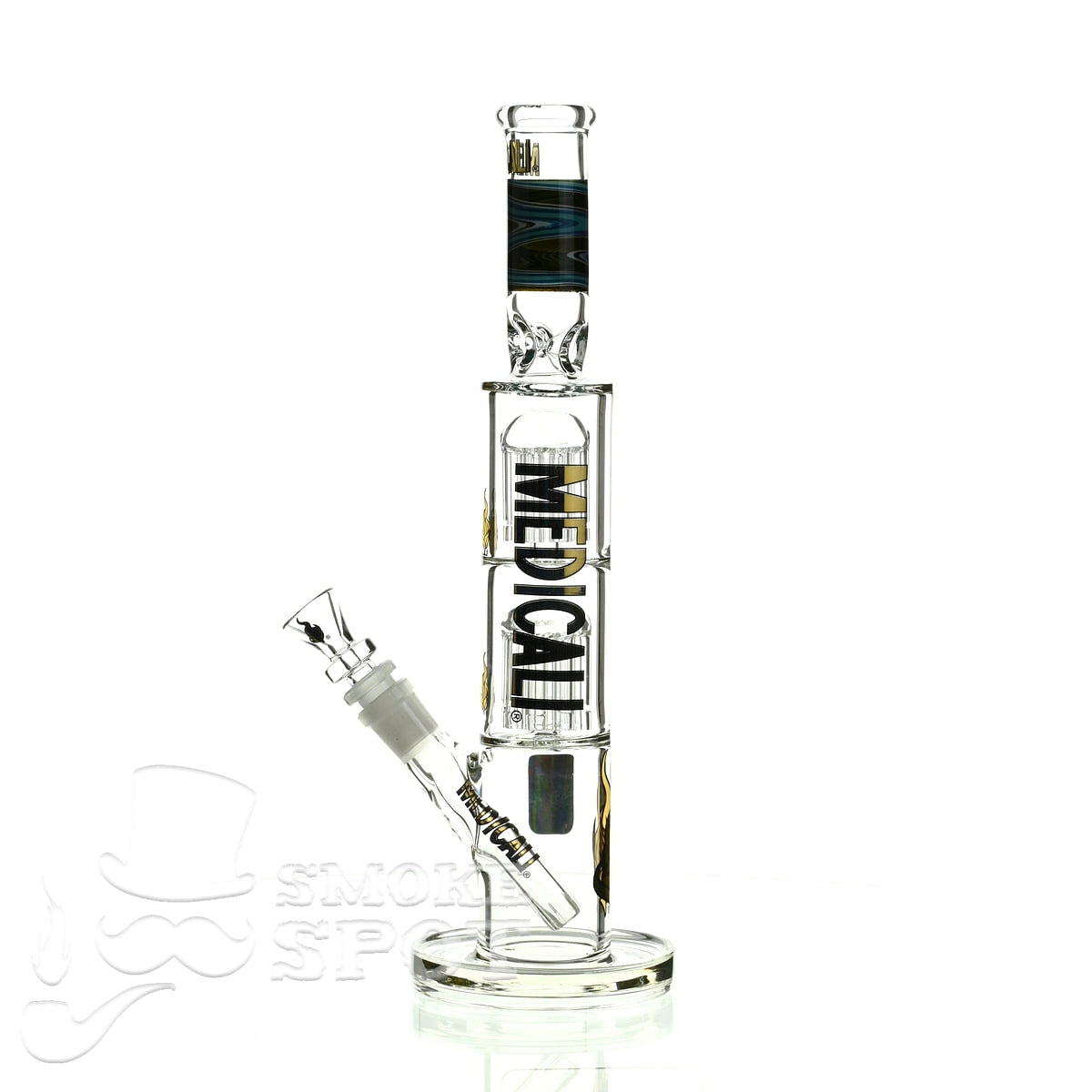 Medicali glass reversal 13 inch double stack 8 tree straight - Smoke Spot Smoke Shop