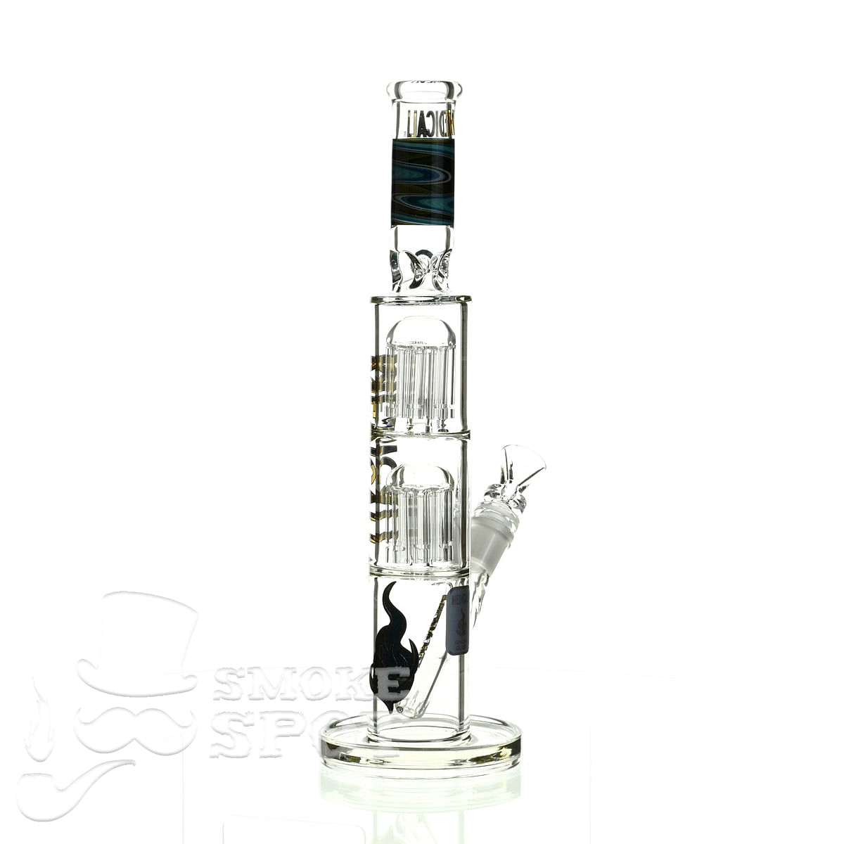 Medicali glass reversal 13 inch double stack 8 tree straight - Smoke Spot Smoke Shop