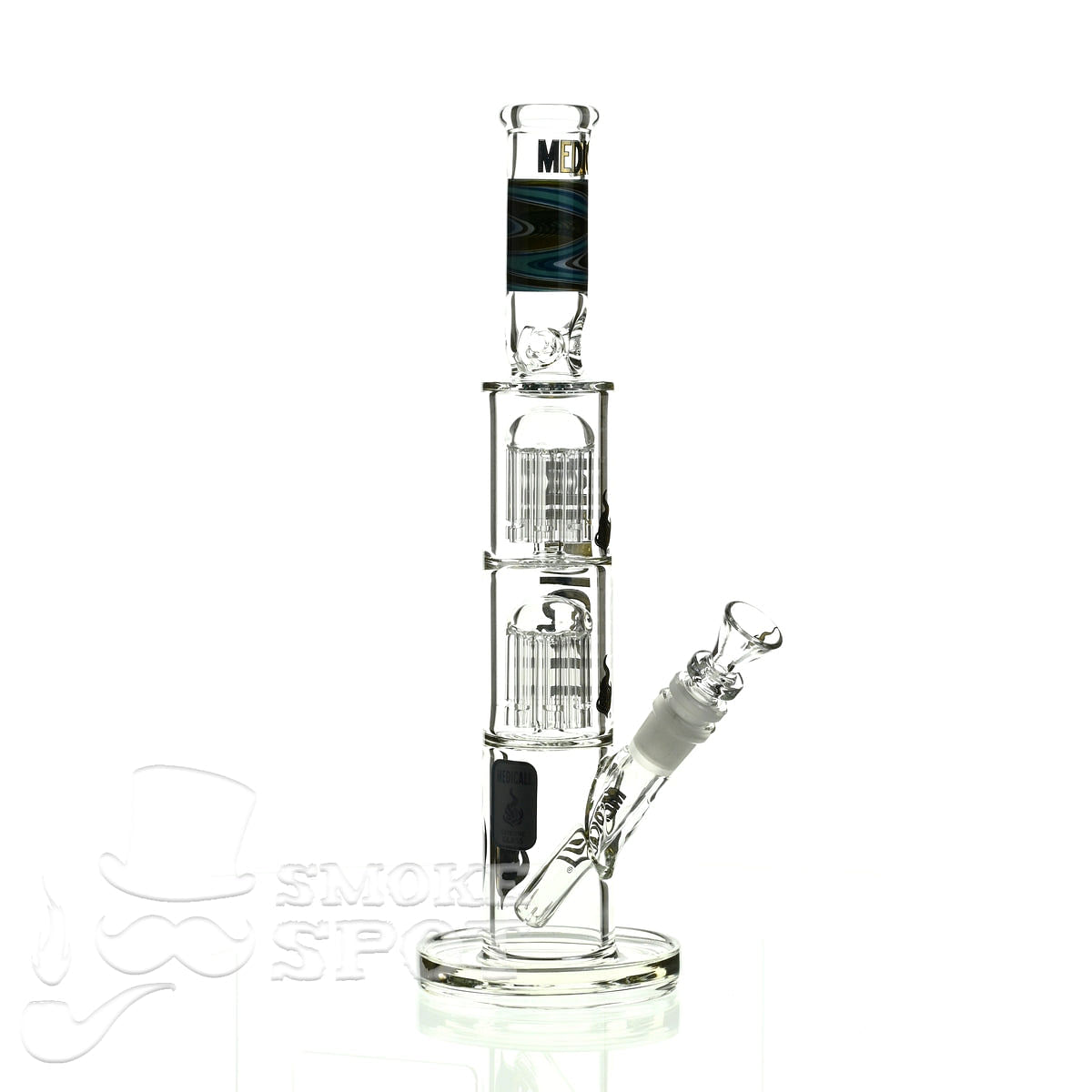Medicali glass reversal 13 inch double stack 8 tree straight - Smoke Spot Smoke Shop