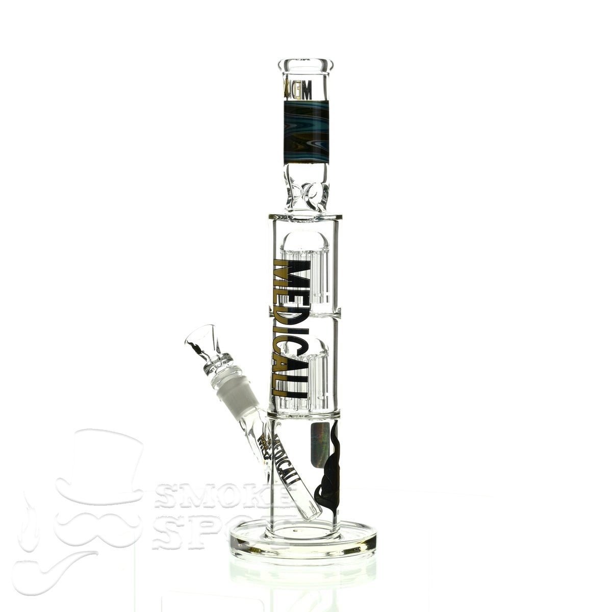 Medicali glass reversal 13 inch double stack 8 tree straight - Smoke Spot Smoke Shop