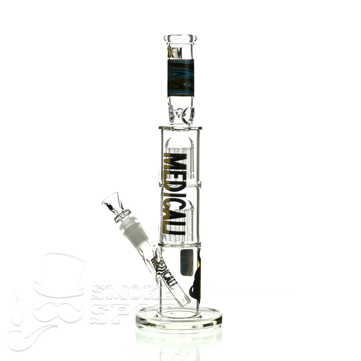 Medicali glass reversal 13 inch double stack 8 tree straight - Smoke Spot Smoke Shop