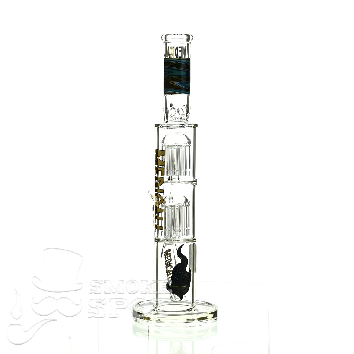 Medicali glass reversal 13 inch double stack 8 tree straight - Smoke Spot Smoke Shop