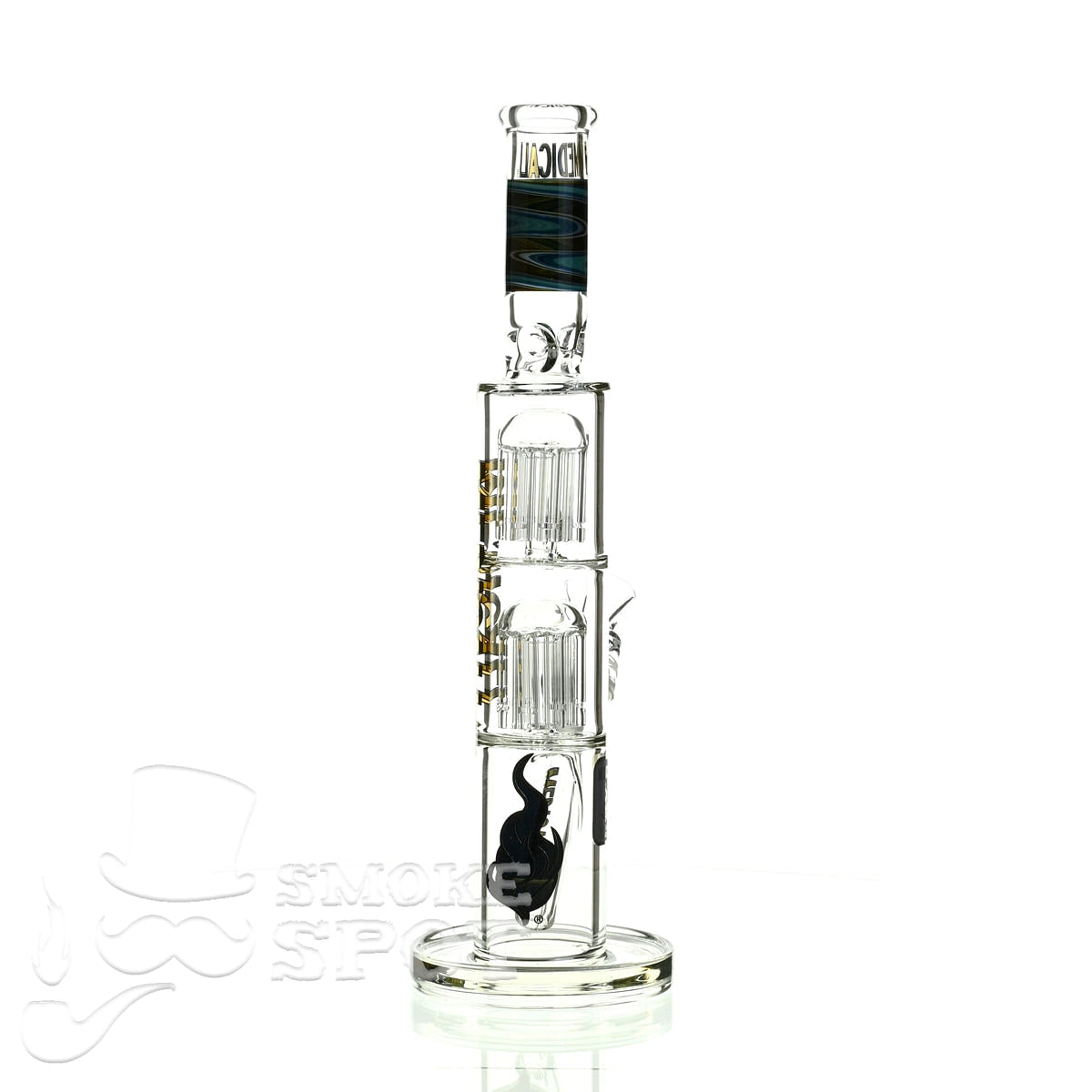 Medicali glass reversal 13 inch double stack 8 tree straight - Smoke Spot Smoke Shop