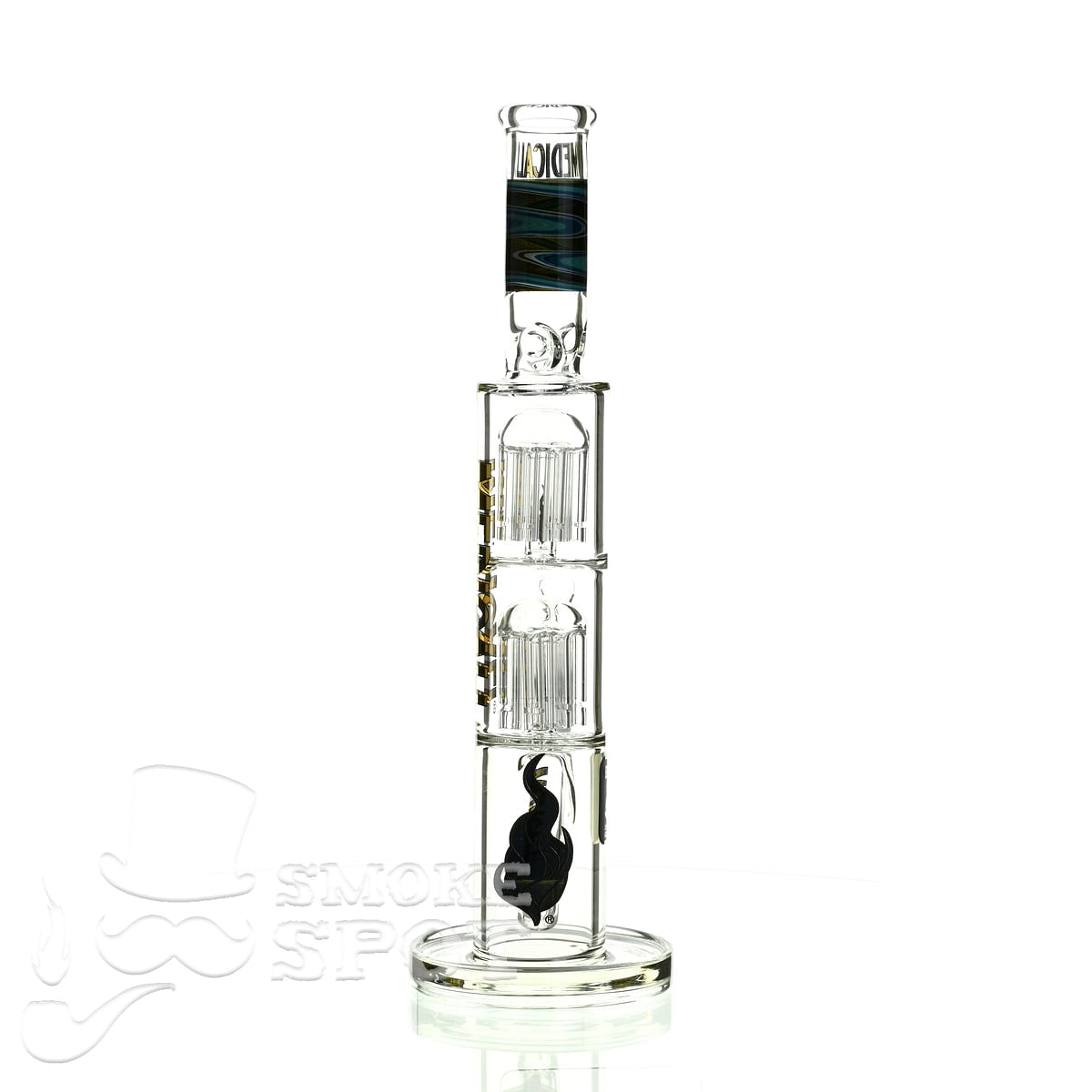 Medicali glass reversal 13 inch double stack 8 tree straight - Smoke Spot Smoke Shop
