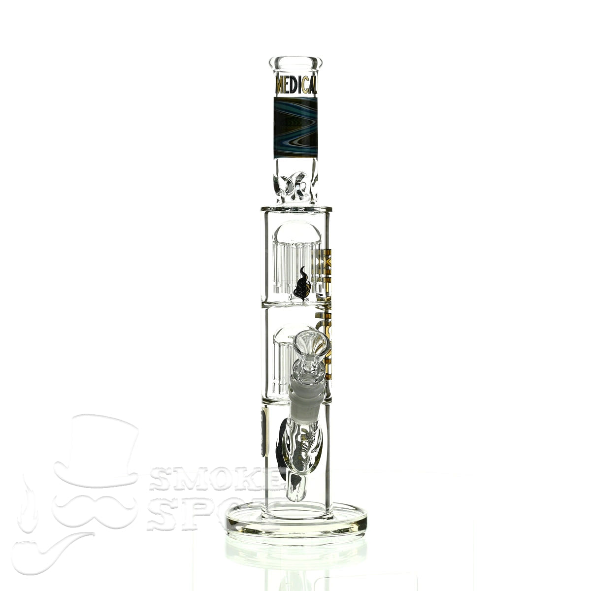 Medicali glass reversal 13 inch double stack 8 tree straight - Smoke Spot Smoke Shop