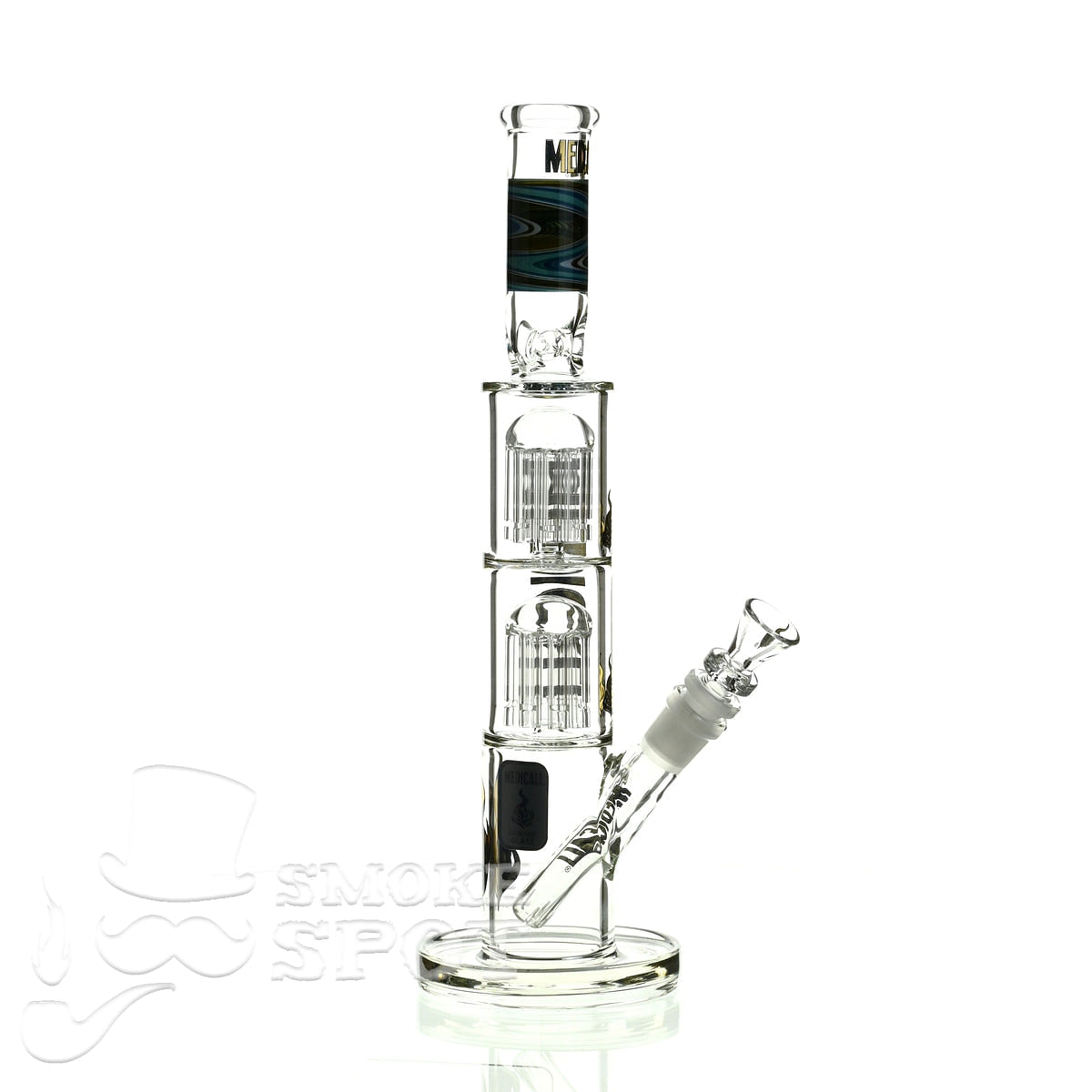 Medicali glass reversal 13 inch double stack 8 tree straight - Smoke Spot Smoke Shop