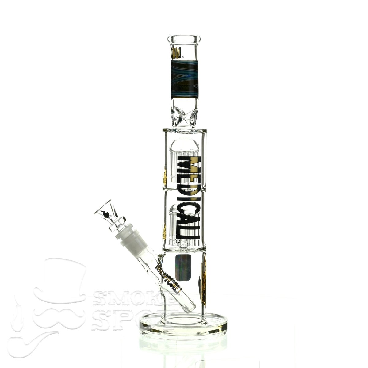 Medicali glass reversal 13 inch double stack 8 tree straight - Smoke Spot Smoke Shop