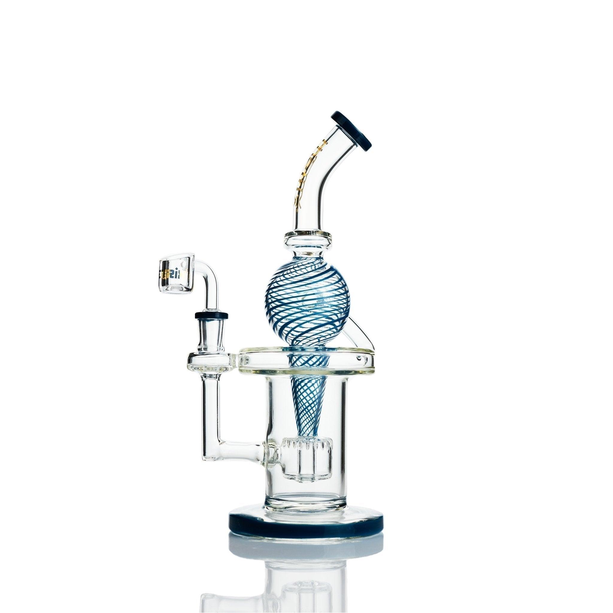 Metrix Glass Blue swirl rig recycler - Smoke Spot Smoke Shop