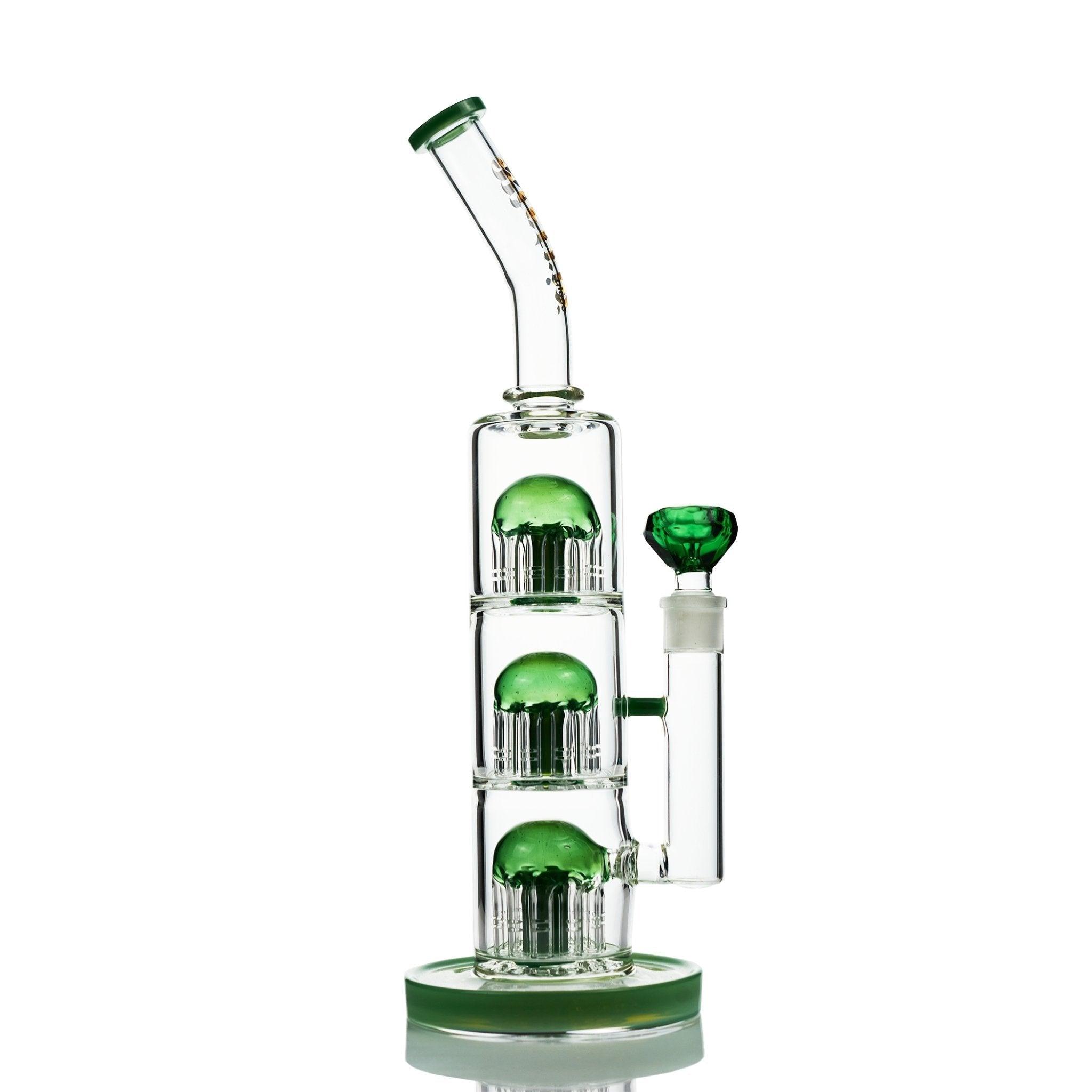 Metrix Glass Green 3 perculators 10 arm legs - Smoke Spot Smoke Shop