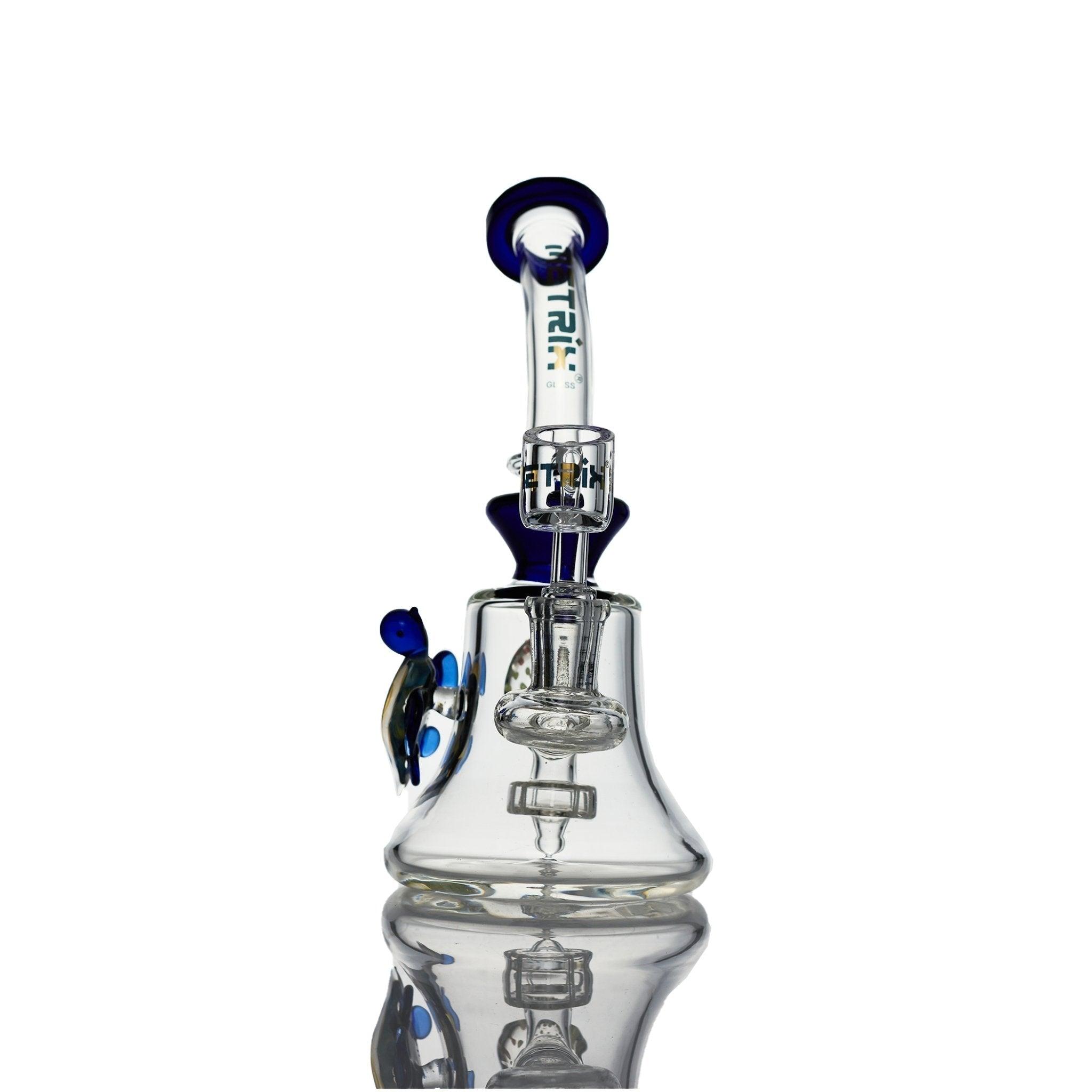 Metrix Glass Rig with flat disc perculator blue turtle - Smoke Spot Smoke Shop