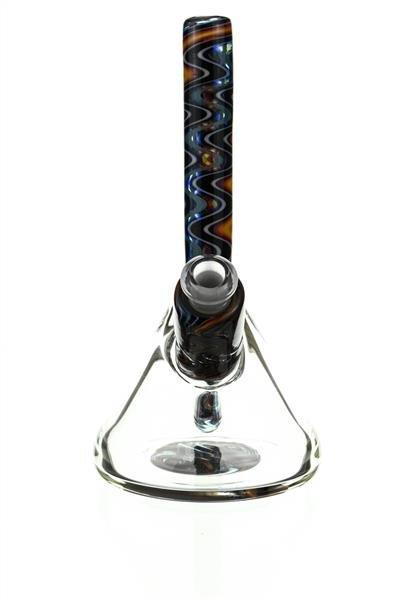 Mini Beaker Waterpipe 8 inch by Waterhouse Glass - Close Up of Worked Neck
