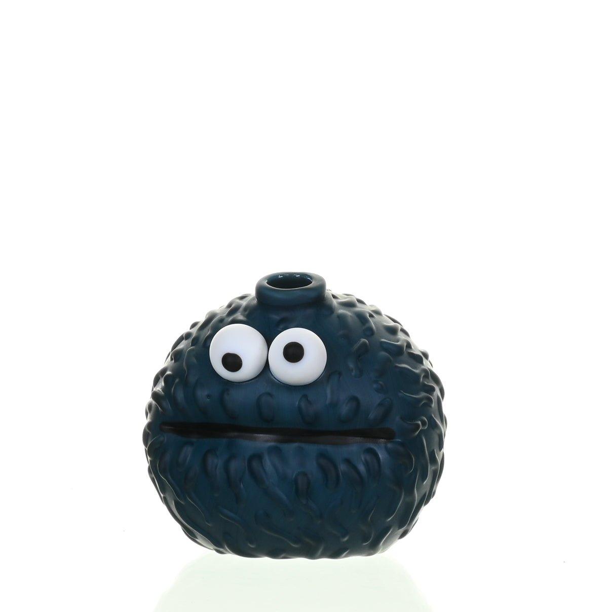 Close-up of Morrison Glass Cookie Monster Ball Rig glass craftsmanship