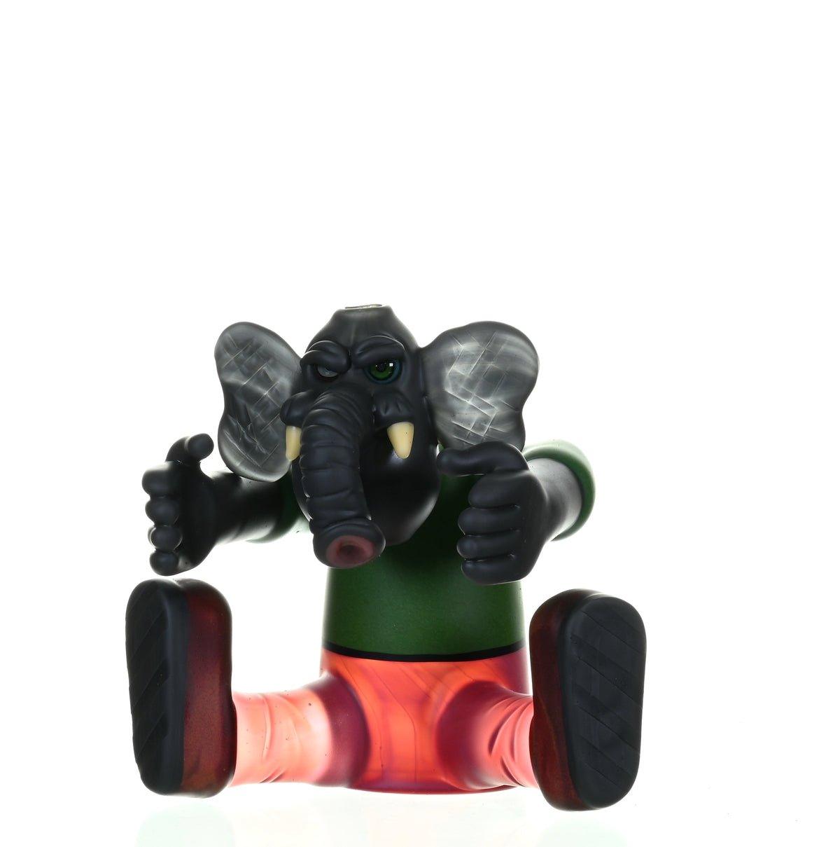 Close-up of Morrison Glass Full Body Elephant 10mm joint waterpipe