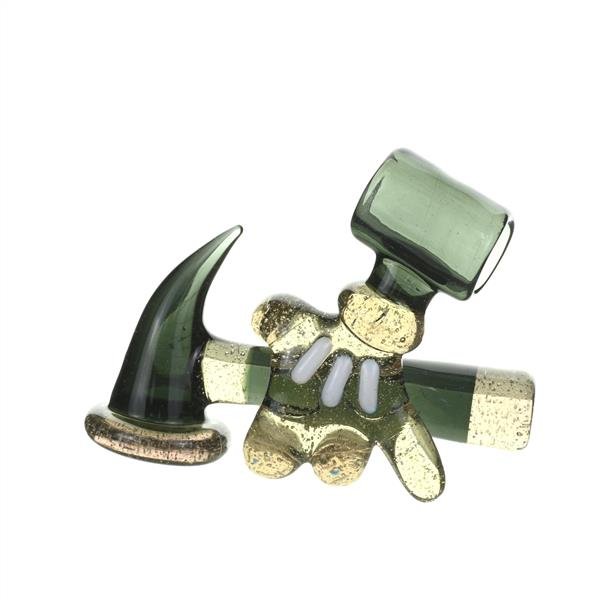 Close-up of Mr. DabbinPort #102 glass recycler joint and design details