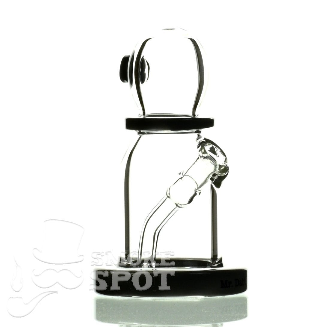 Close-up of Mr Dabbinport 5 inch 10mm gray glass rig joint