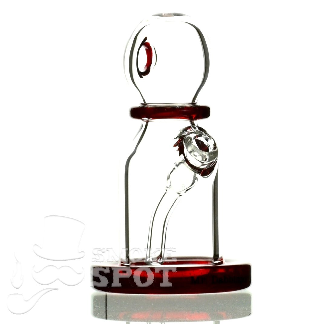 Side view of Mr Dabbinport 5 inch 10mm Stardust Red Glass Dab Rig