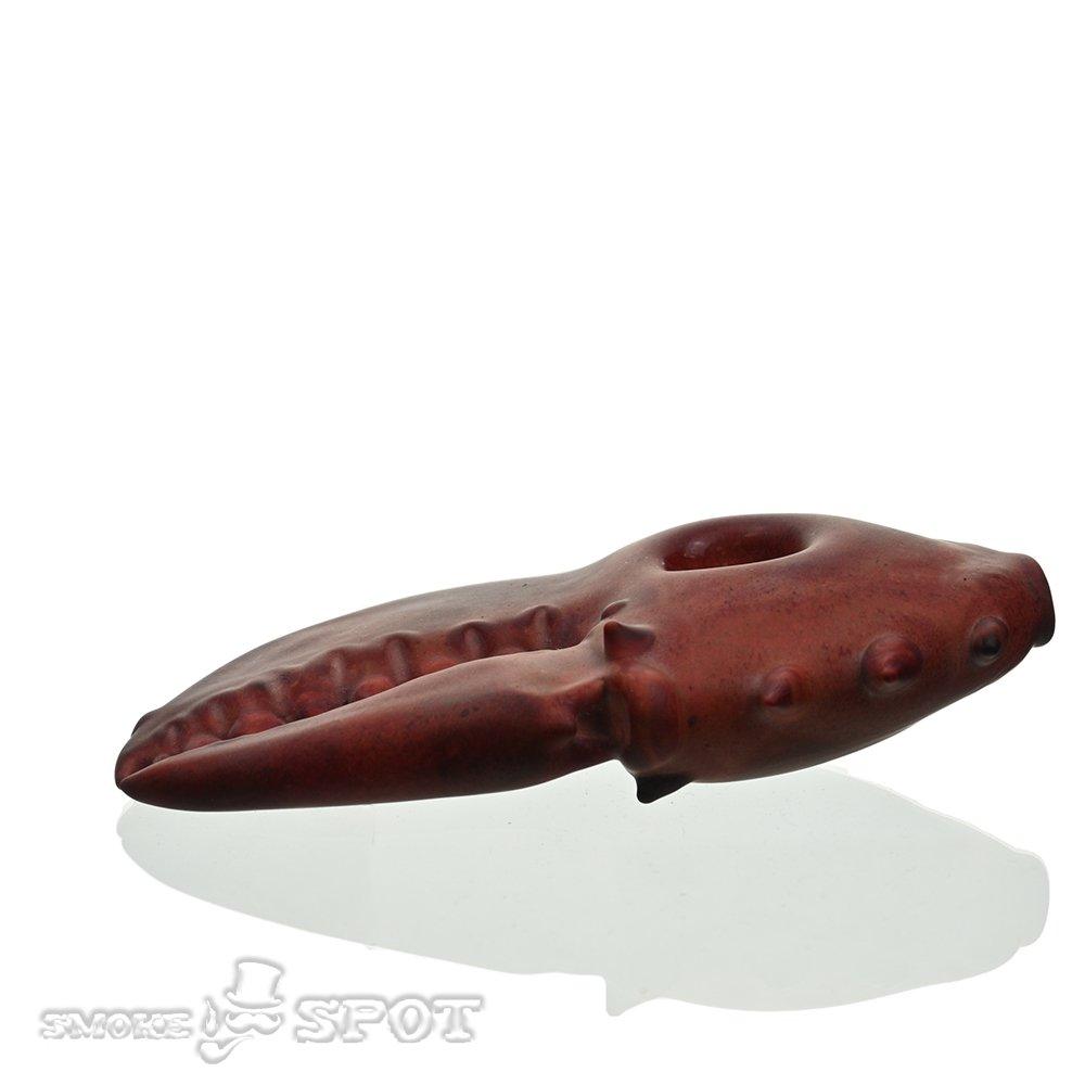 Pobz Claw Lobster Spoon Sandblasted Red Handpipe angled view