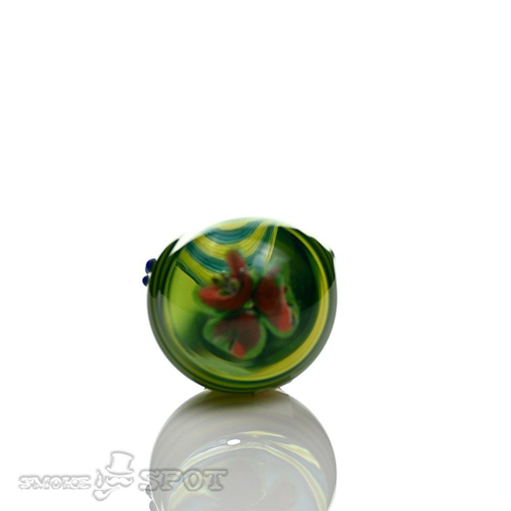 Close-up of Pobz Light & Dark Green Handpipe window detail - Smoke Spot