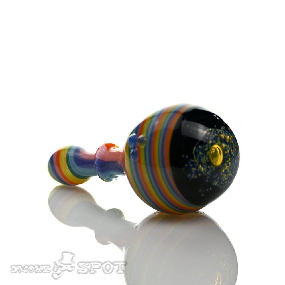 Top view of Pobz Light Multi Colors Swirls Handpipe highlighting colors