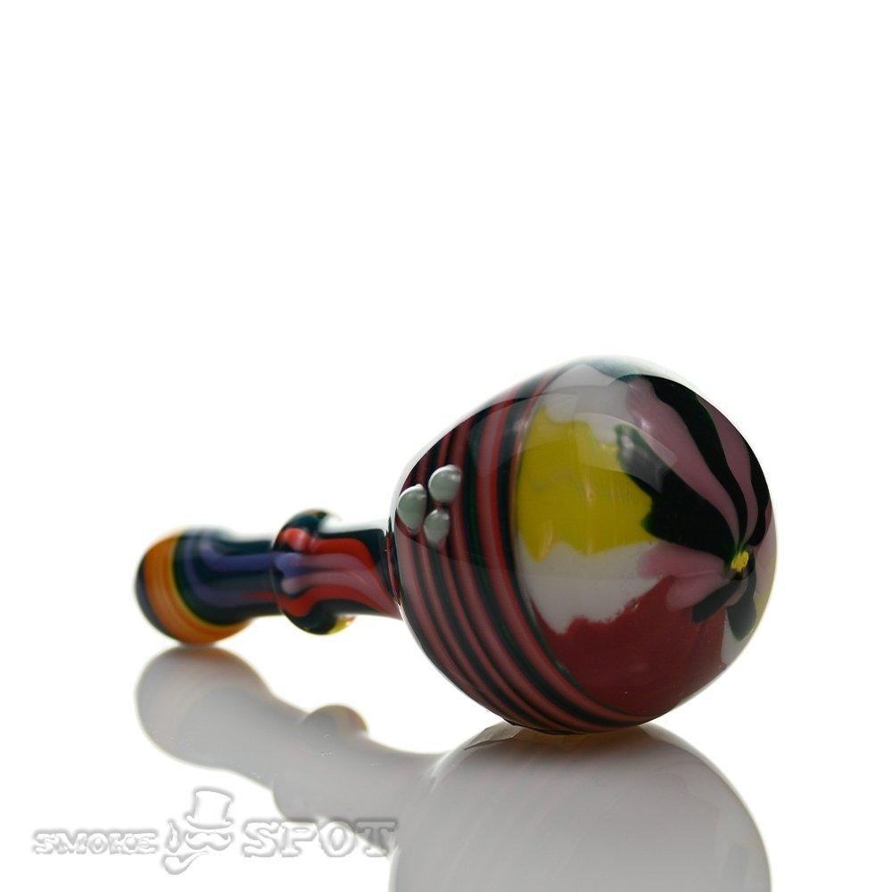 Pobz Multi Color Spoon Handpipe top view showing bowl - Smoke Spot Smoke Shop