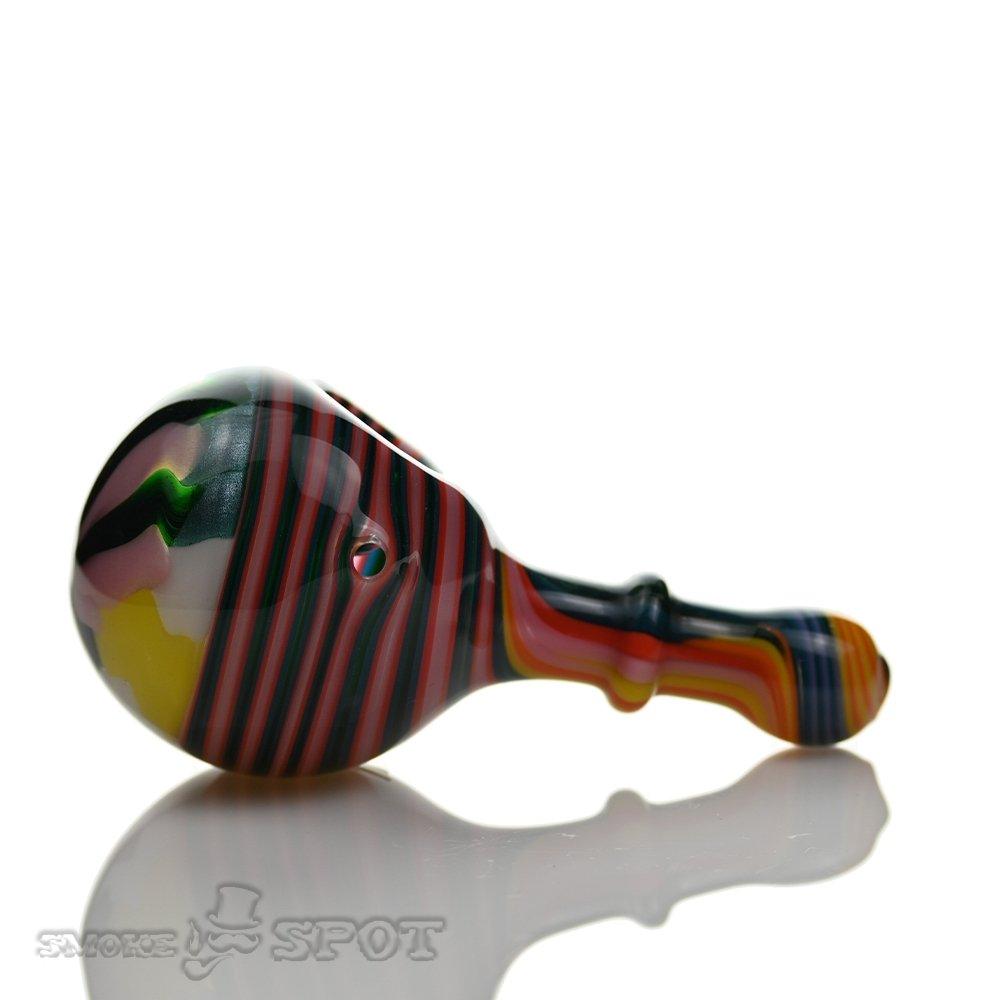 Pobz Multi Color Spoon Handpipe full product view - Smoke Spot Smoke Shop