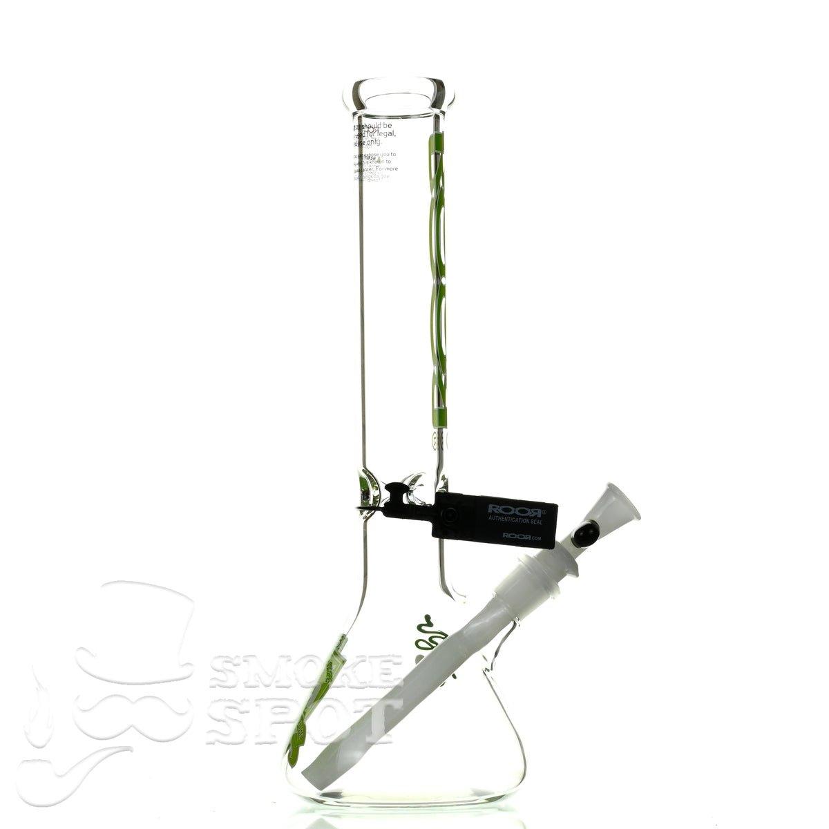Roor beaker 14 inch 45 x 5 green white intro collection - Smoke Spot Smoke Shop