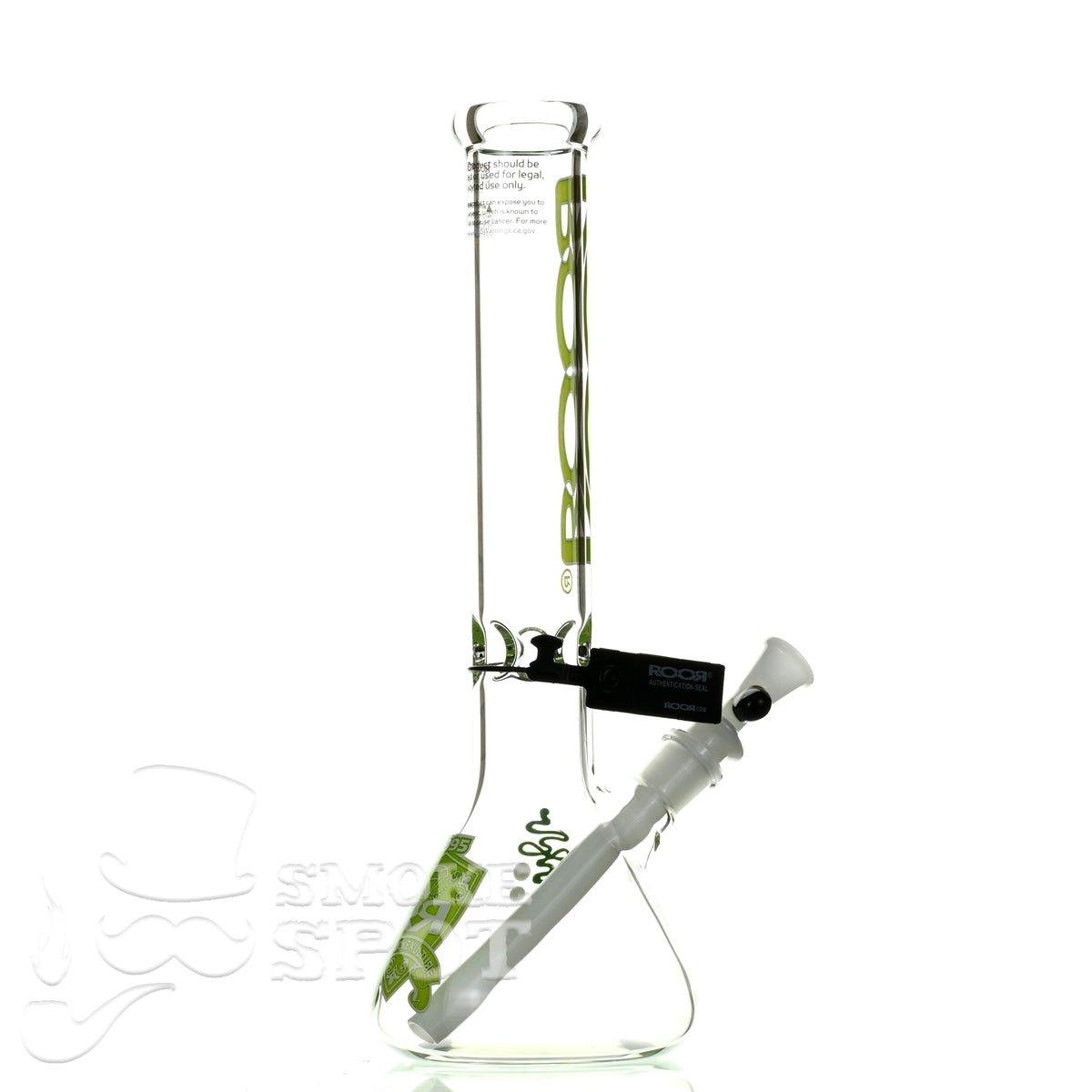 Roor beaker 14 inch 45 x 5 green white intro collection - Smoke Spot Smoke Shop