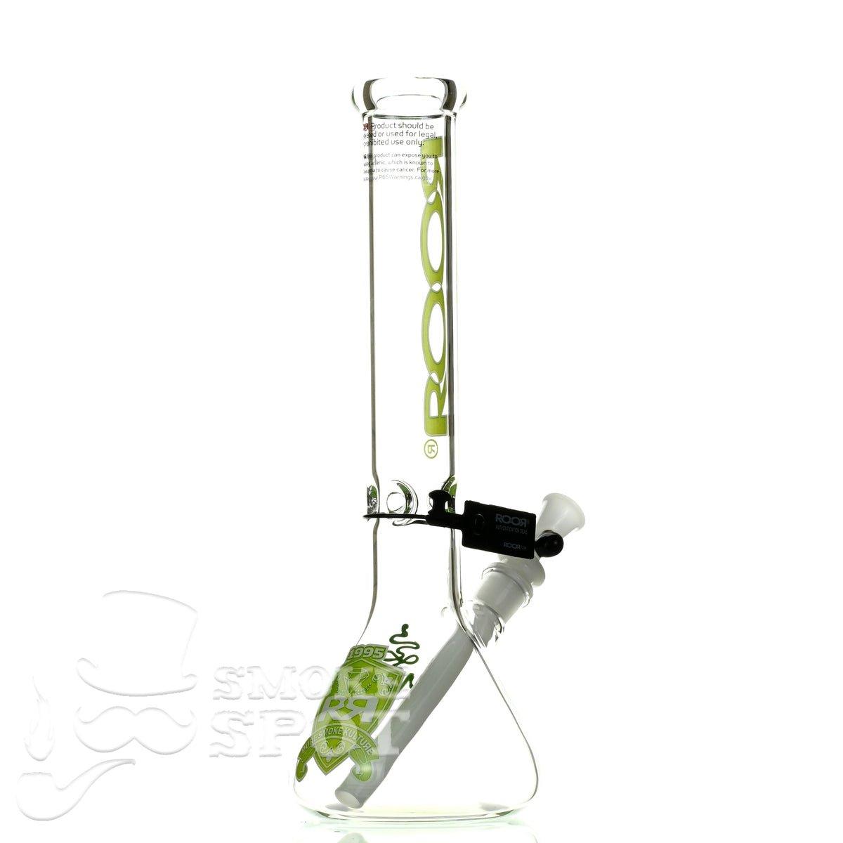 Roor beaker 14 inch 45 x 5 green white intro collection - Smoke Spot Smoke Shop