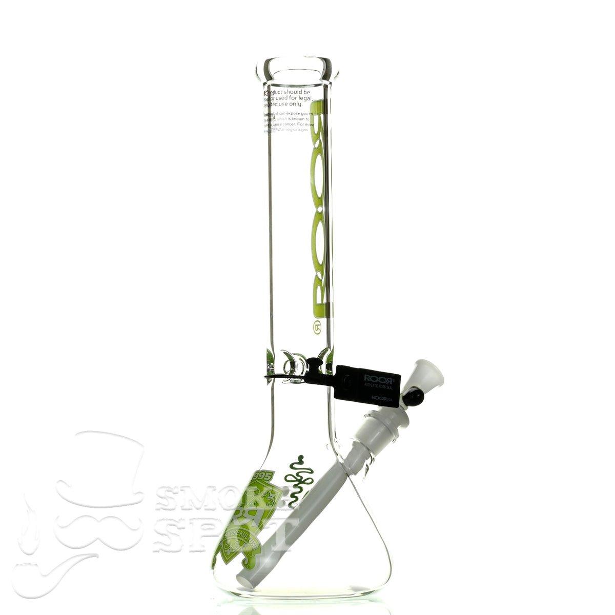 Roor beaker 14 inch 45 x 5 green white intro collection - Smoke Spot Smoke Shop