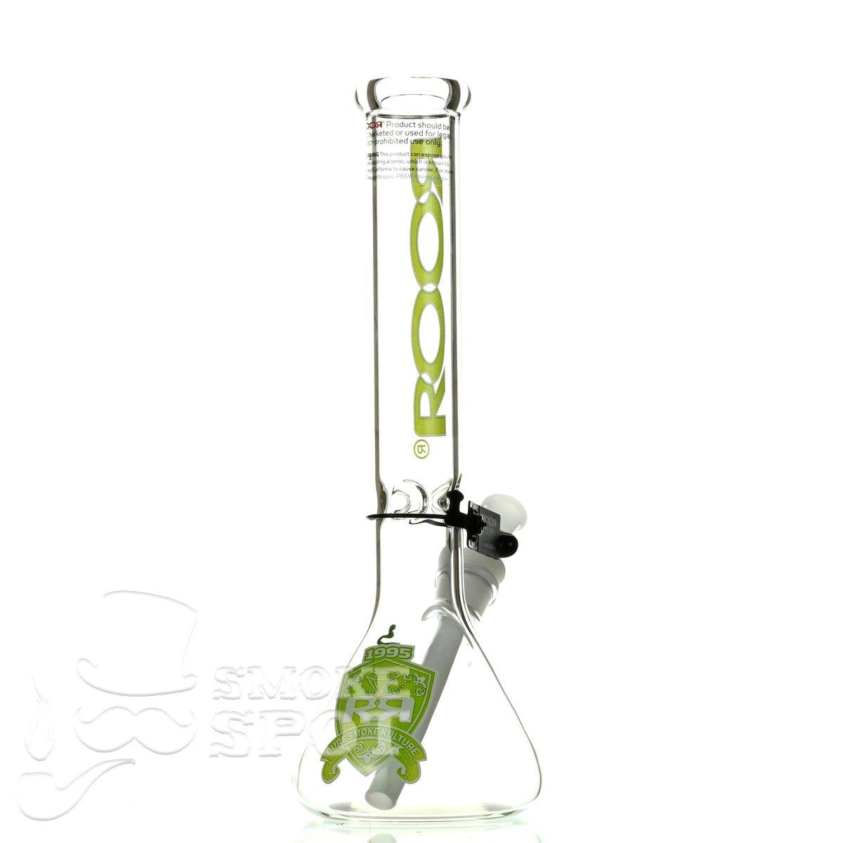 Roor beaker 14 inch 45 x 5 green white intro collection - Smoke Spot Smoke Shop
