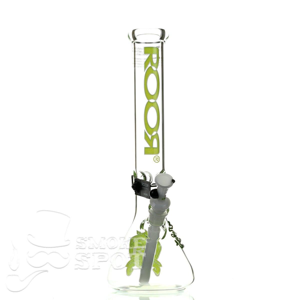Roor beaker 14 inch 45 x 5 green white intro collection - Smoke Spot Smoke Shop