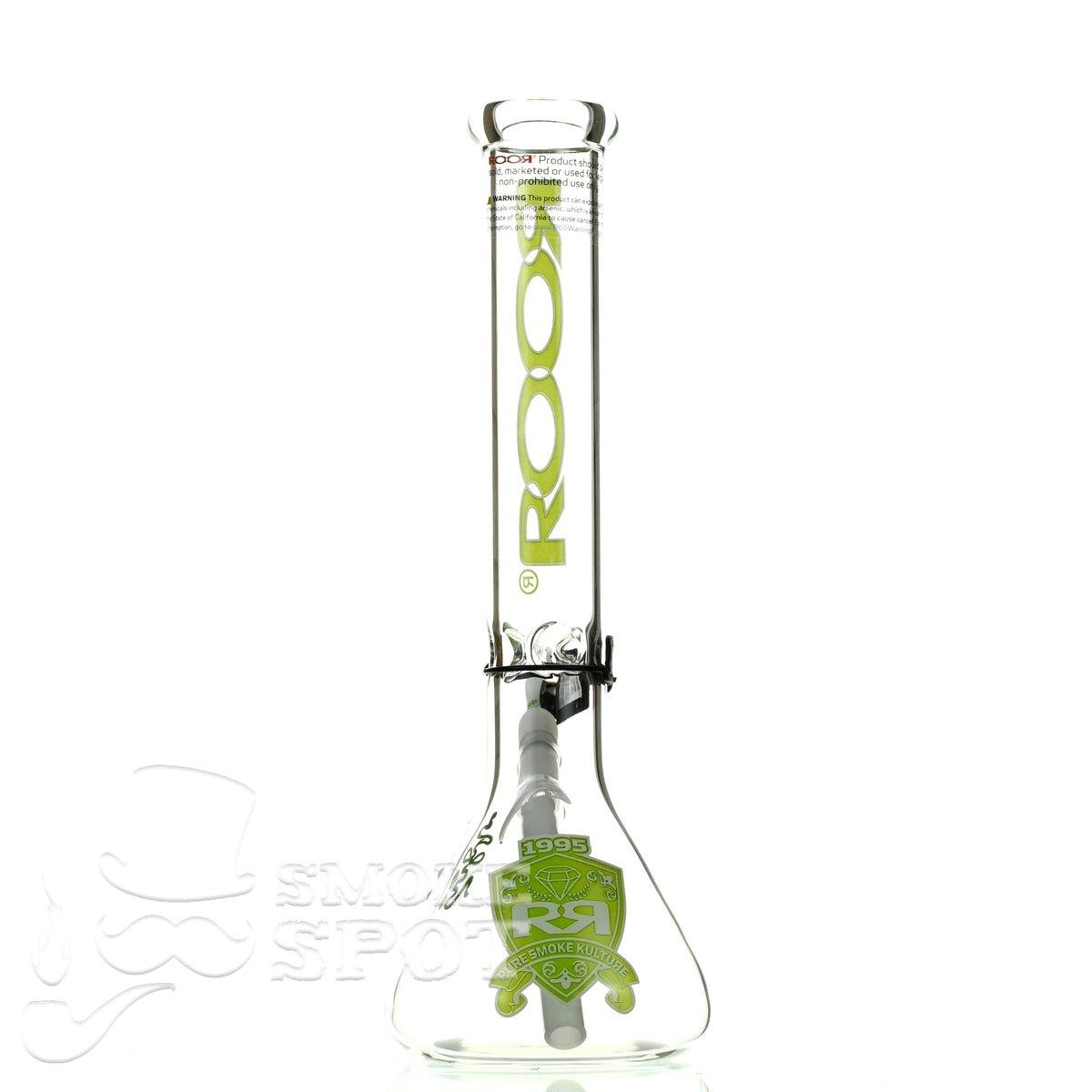 Roor beaker 14 inch 45 x 5 green white intro collection - Smoke Spot Smoke Shop