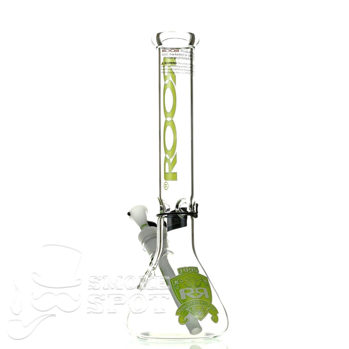 Roor beaker 14 inch 45 x 5 green white intro collection - Smoke Spot Smoke Shop