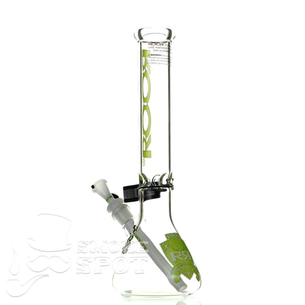 Roor beaker 14 inch 45 x 5 green white intro collection - Smoke Spot Smoke Shop