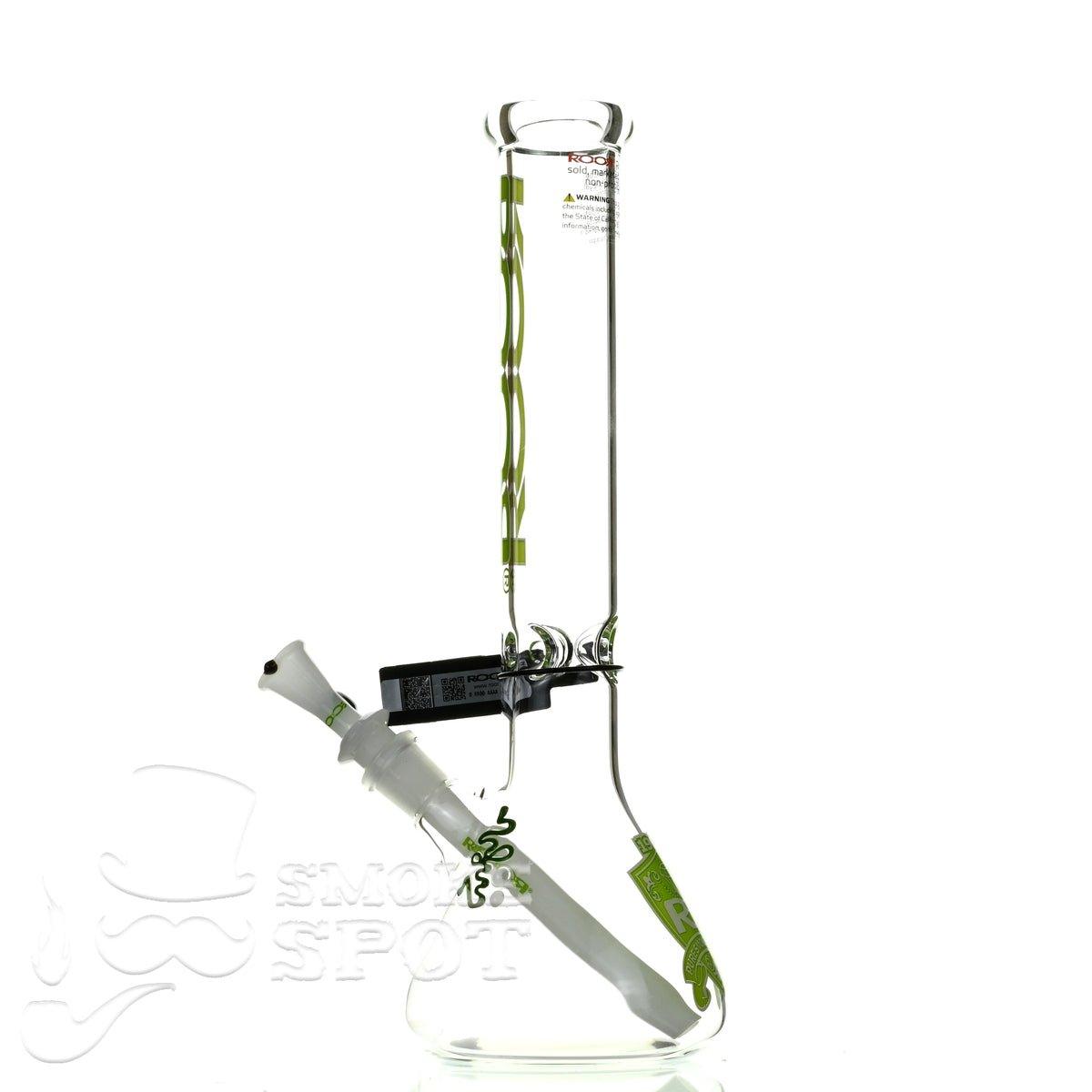 Roor beaker 14 inch 45 x 5 green white intro collection - Smoke Spot Smoke Shop