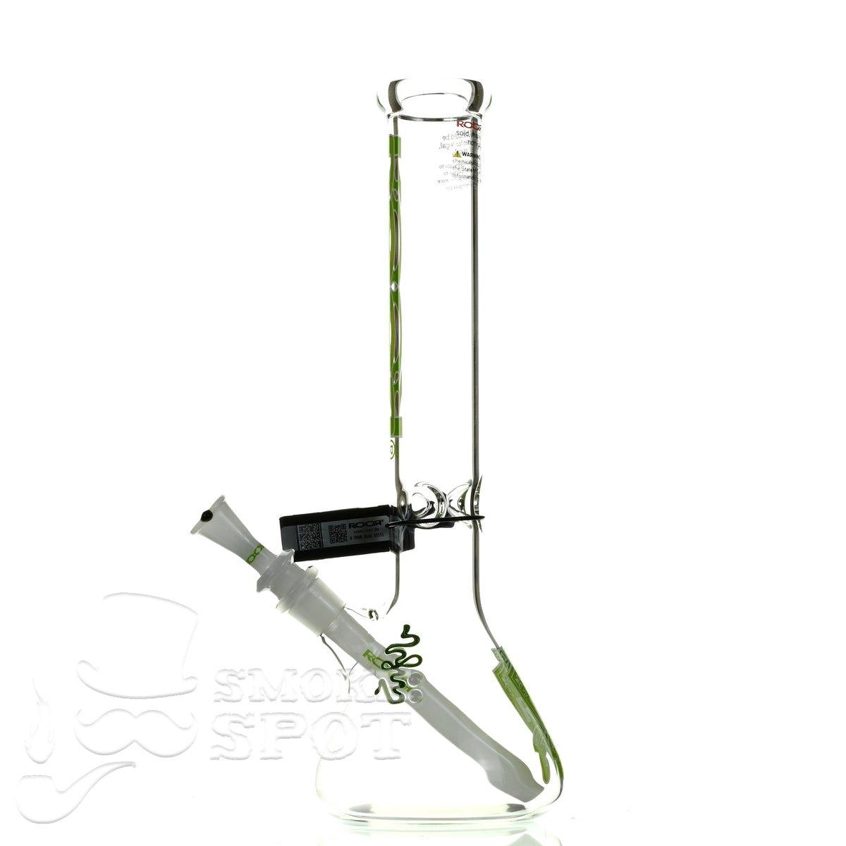 Roor beaker 14 inch 45 x 5 green white intro collection - Smoke Spot Smoke Shop