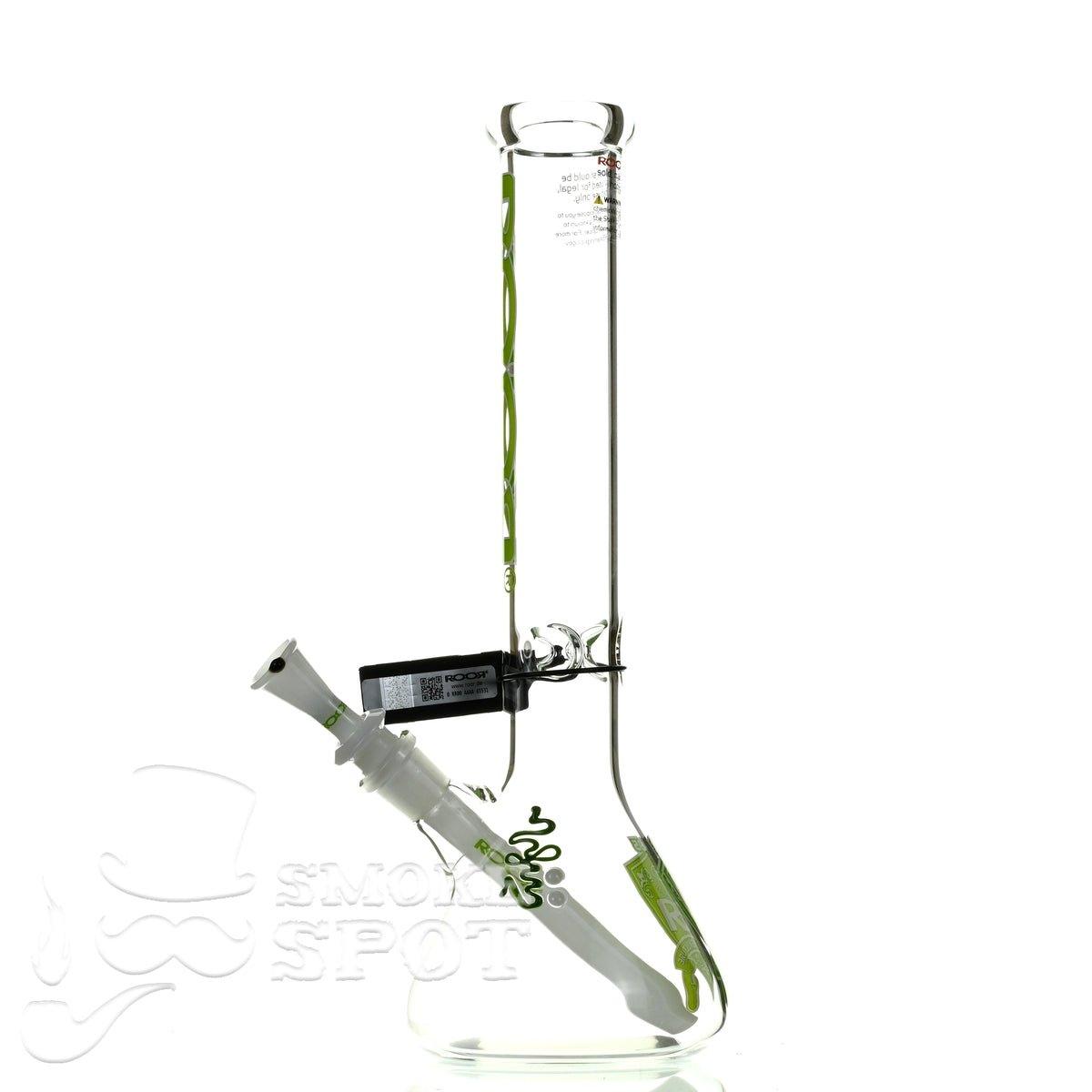 Roor beaker 14 inch 45 x 5 green white intro collection - Smoke Spot Smoke Shop