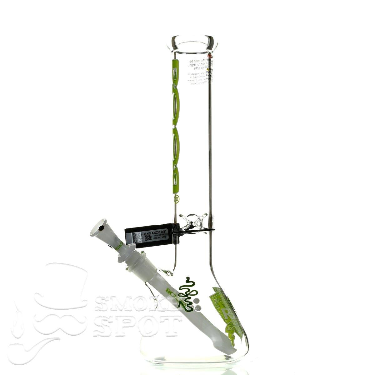 Roor beaker 14 inch 45 x 5 green white intro collection - Smoke Spot Smoke Shop