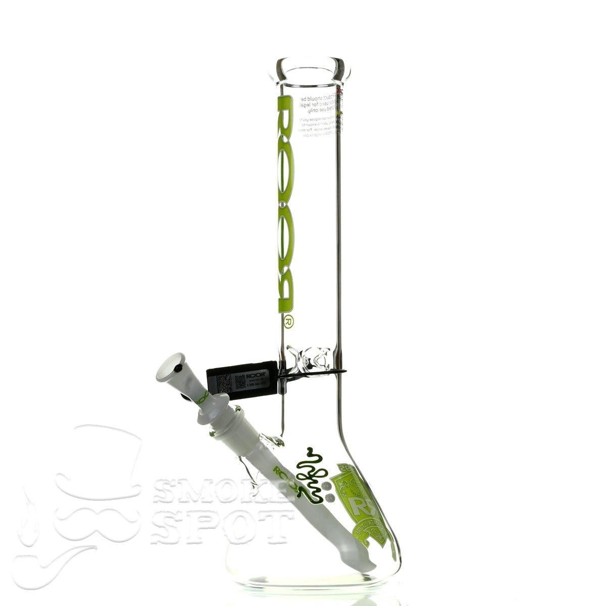 Roor beaker 14 inch 45 x 5 green white intro collection - Smoke Spot Smoke Shop