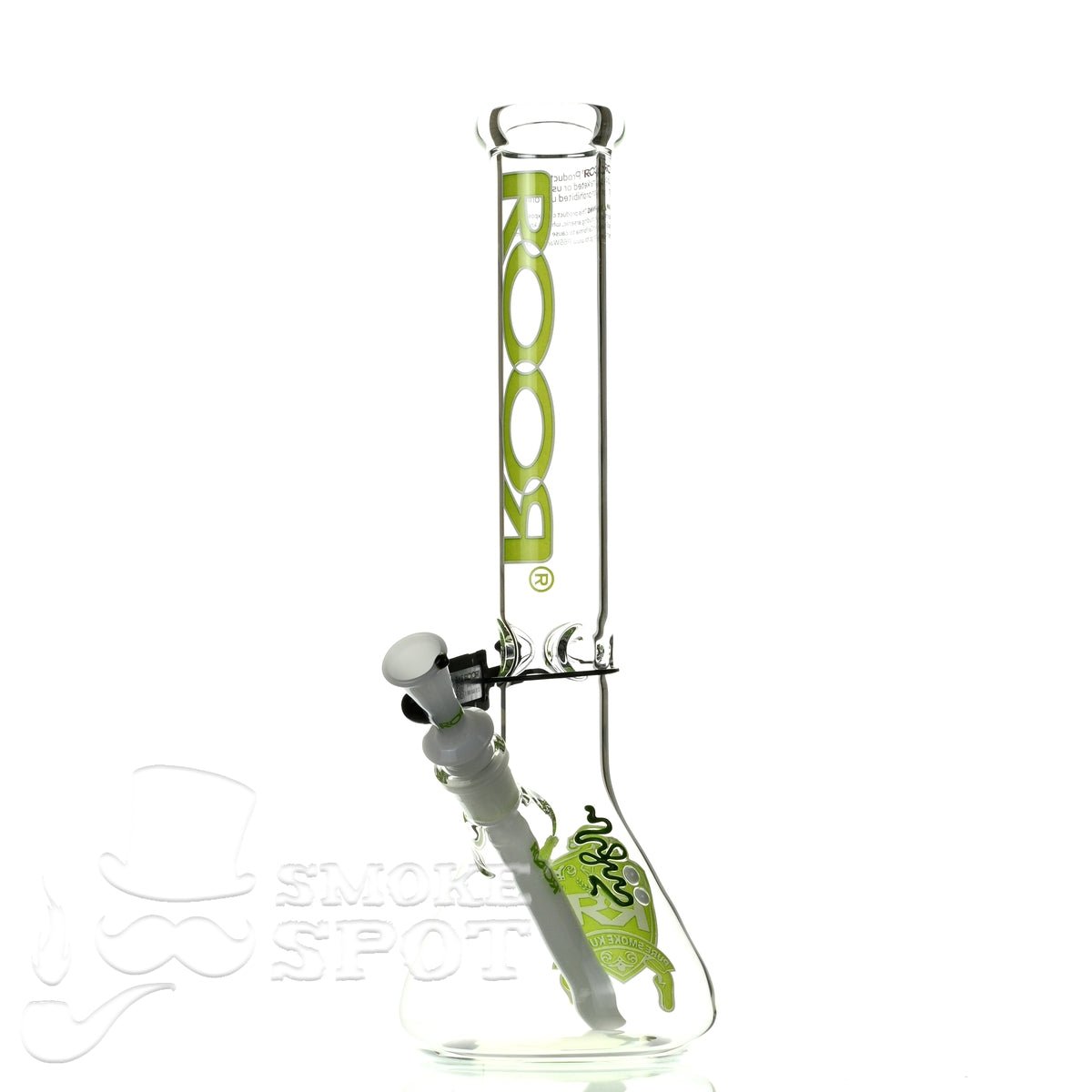 Roor beaker 14 inch 45 x 5 green white intro collection - Smoke Spot Smoke Shop