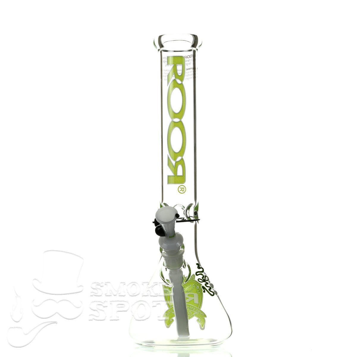 Roor beaker 14 inch 45 x 5 green white intro collection - Smoke Spot Smoke Shop