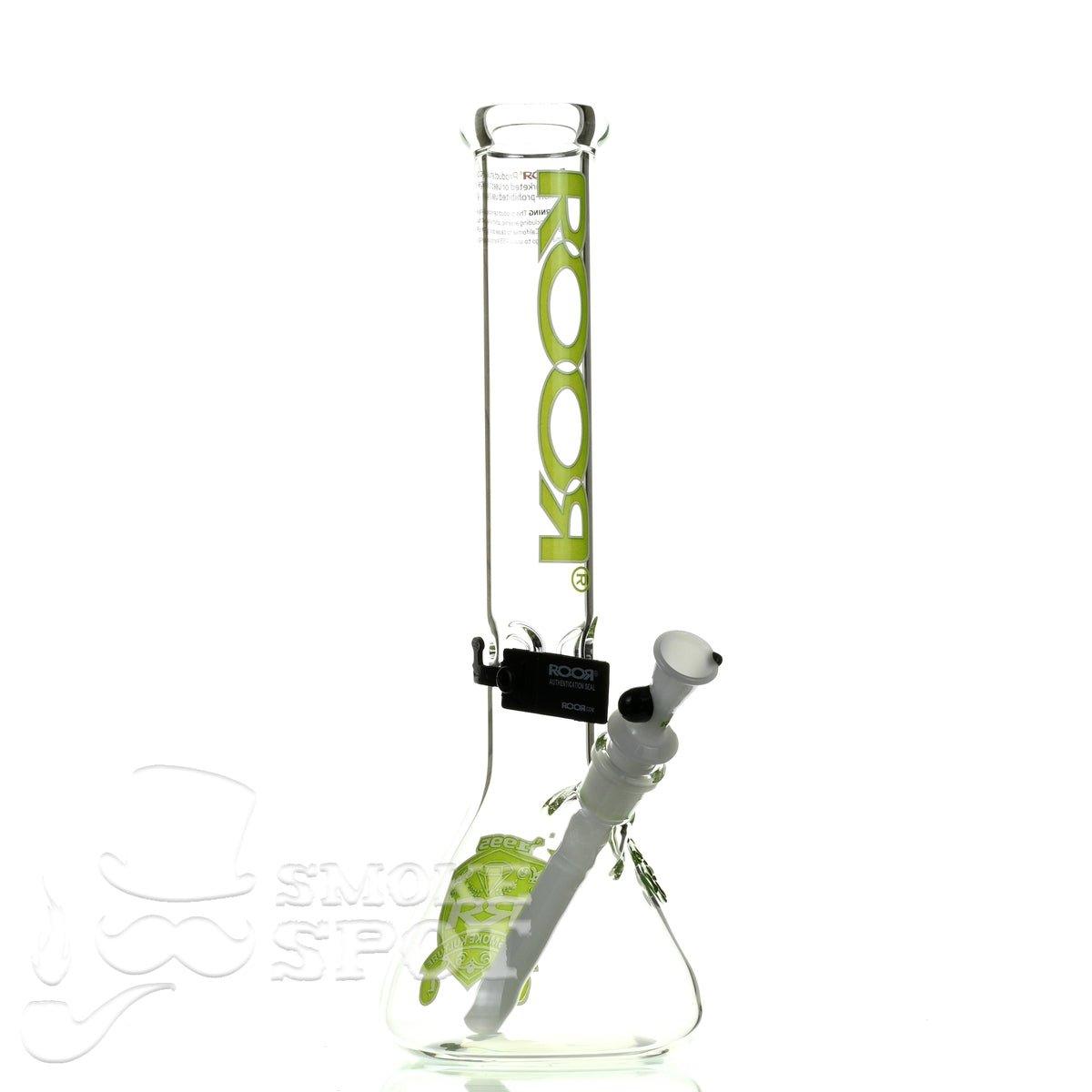 Roor beaker 14 inch 45 x 5 green white intro collection - Smoke Spot Smoke Shop