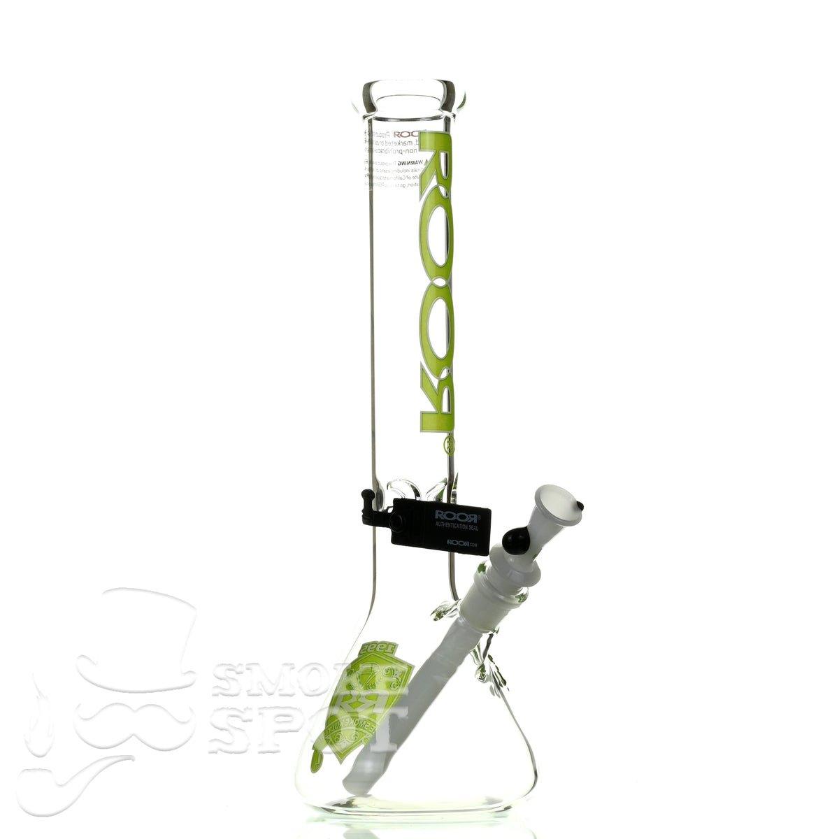 Roor beaker 14 inch 45 x 5 green white intro collection - Smoke Spot Smoke Shop