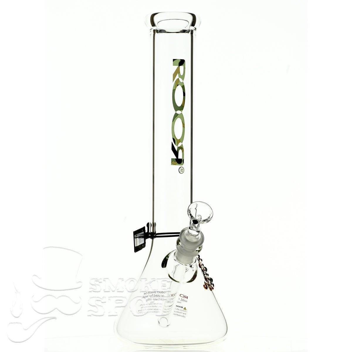 Side view of Roor Beaker 14 inch P-D camo#2 glass bong showcasing camo pattern