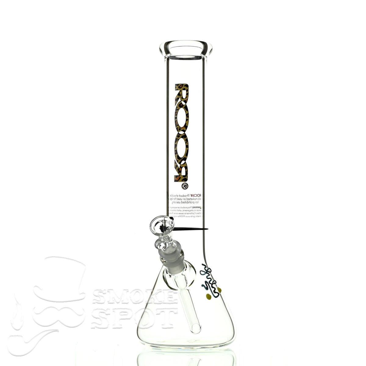 Roor Beaker 14 inch P-D Leopard #2 premium glass bong with leopard pattern - Smoke Spot Smoke Shop