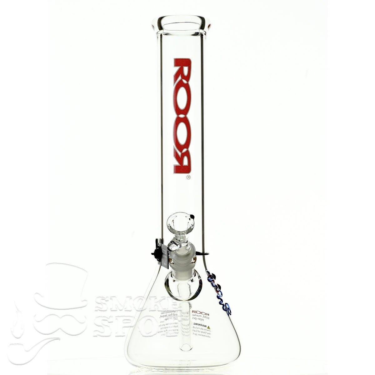 Roor Beaker 14 inch P-D red/white premium scientific glass bong - Smoke Spot
