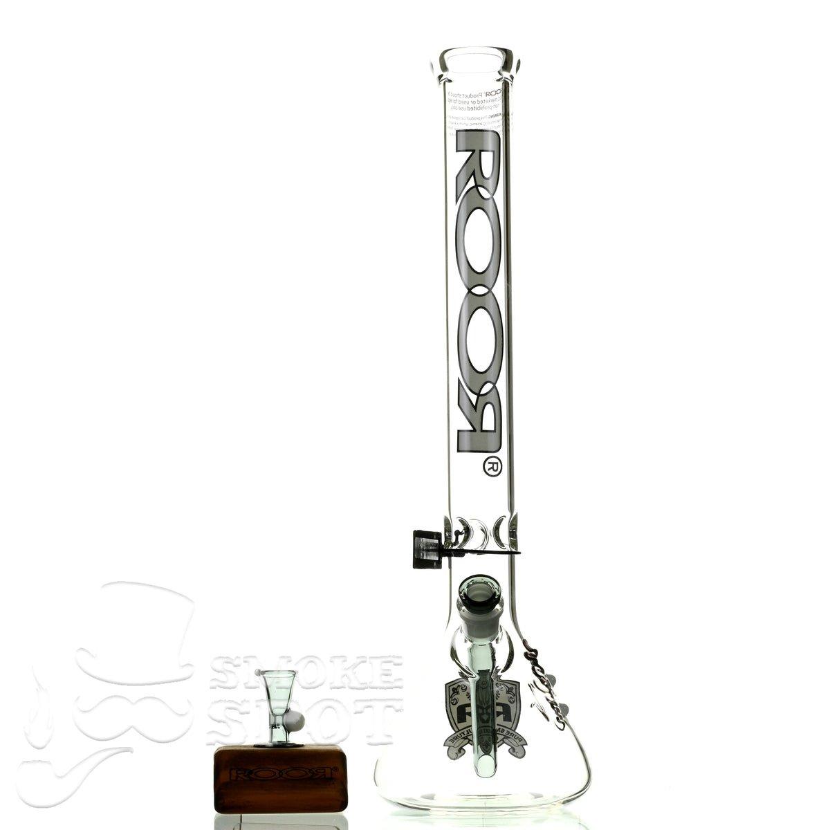 Roor beaker 18 inch white black premium scientific glass waterpipe - Smoke Spot