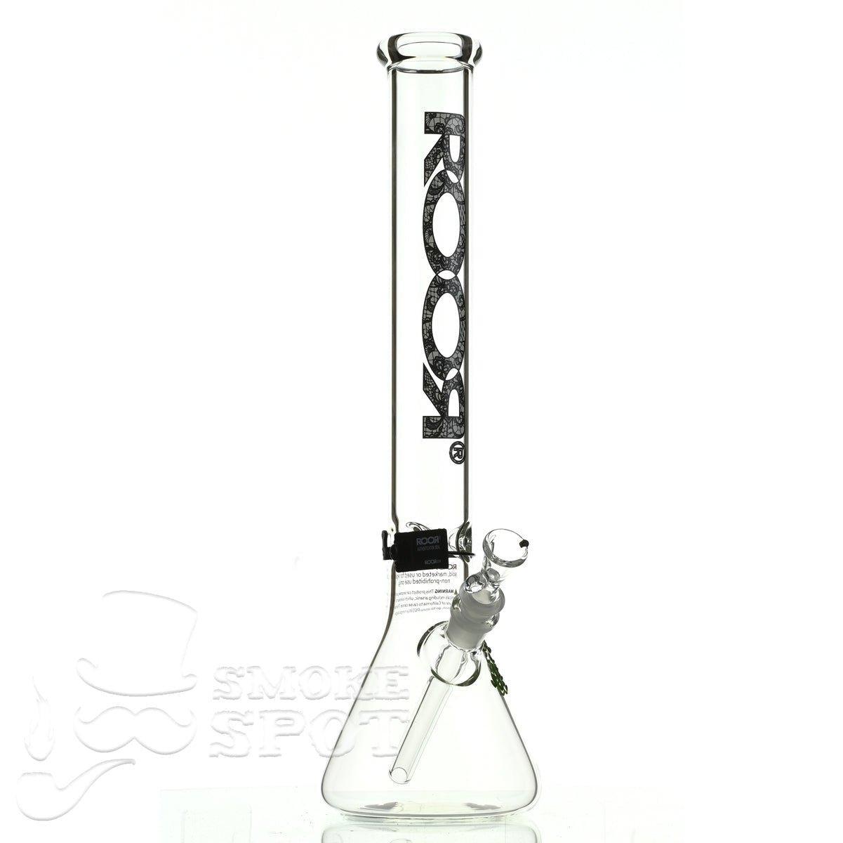 Side view of Roor Beaker 18 inch lace scientific glass waterpipe
