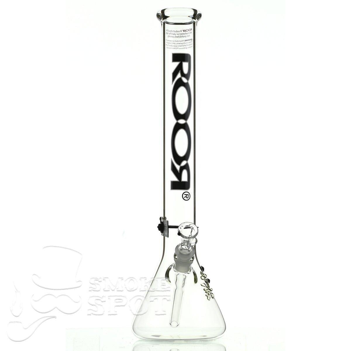 Roor beaker 18 inch P-D black-white premium scientific glass waterpipe - Smoke Spot Smoke Shop